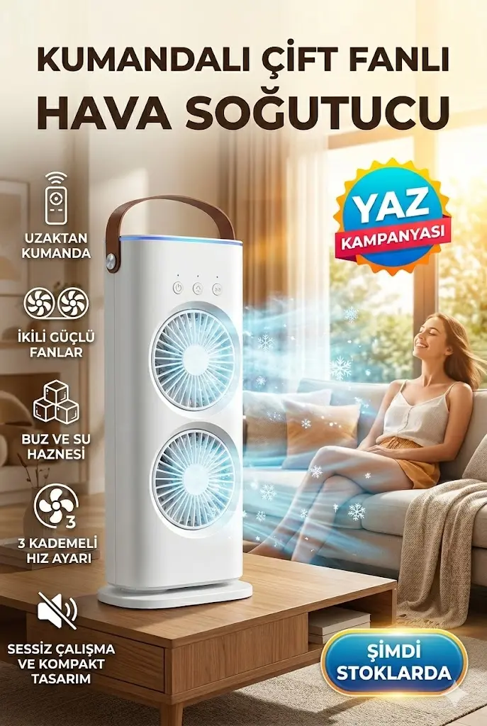 Kumandalı Çift Fanlı Hava Soğutucu
